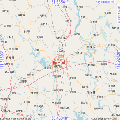 Baimiao on map