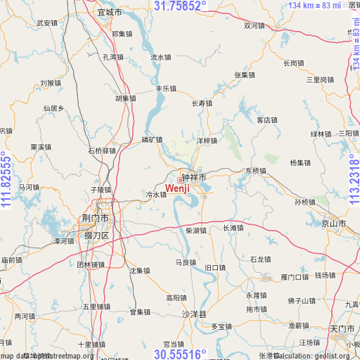 Wenji on map