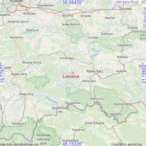 Łukowica on map