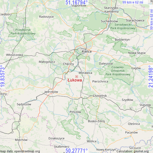 Łukowa on map