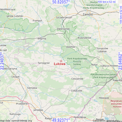 Łukowa on map