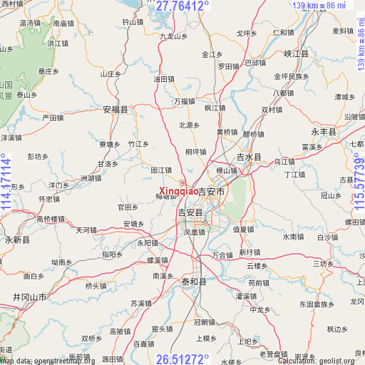 Xingqiao on map