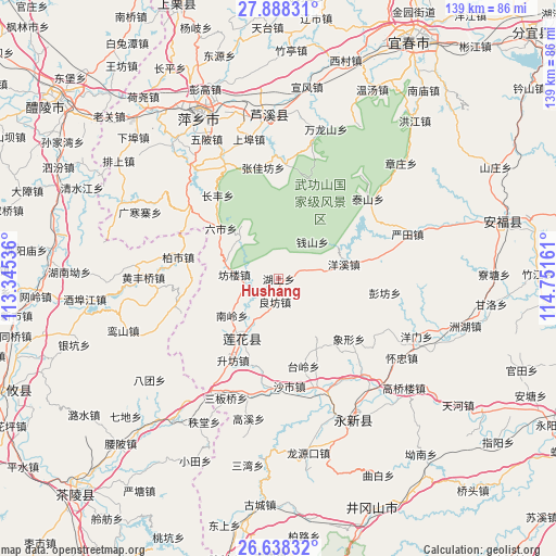 Hushang on map