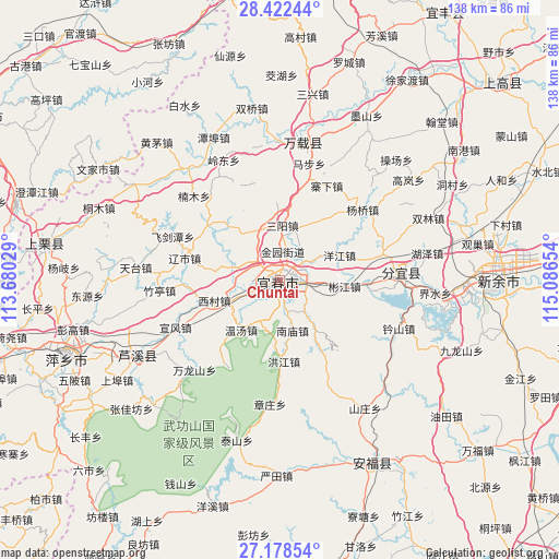 Chuntai on map