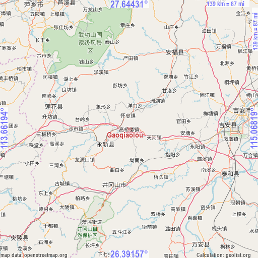 Gaoqiaolou on map