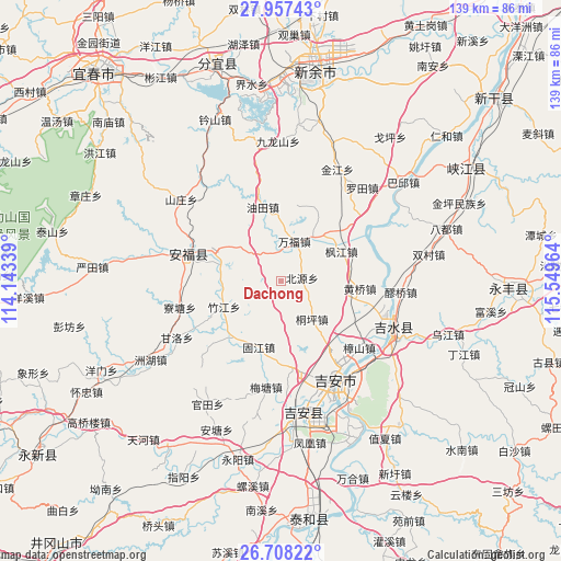 Dachong on map