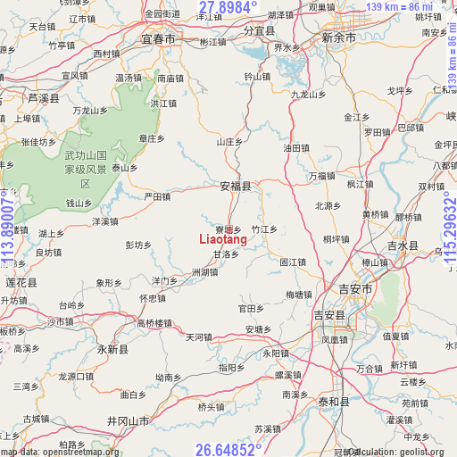 Liaotang on map