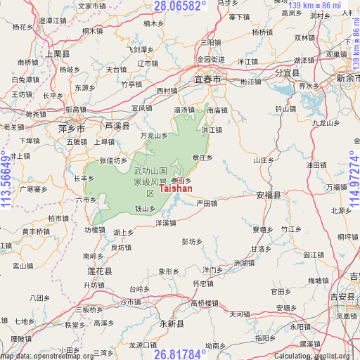 Taishan on map