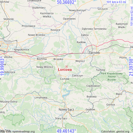 Łoniowa on map