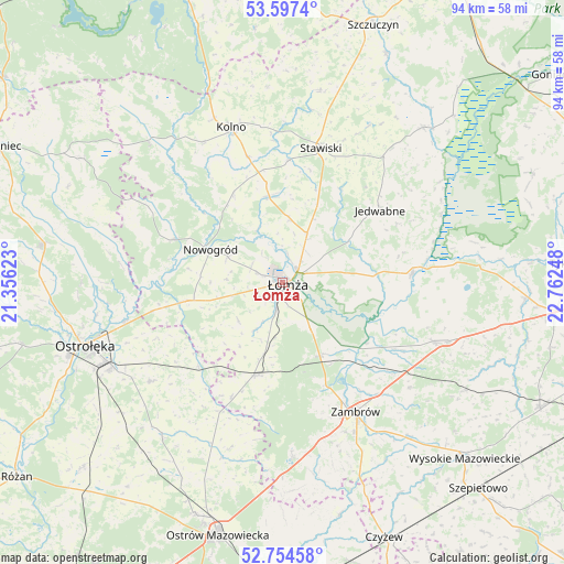 Łomża on map