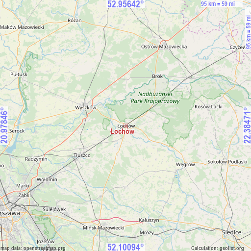 Łochów on map