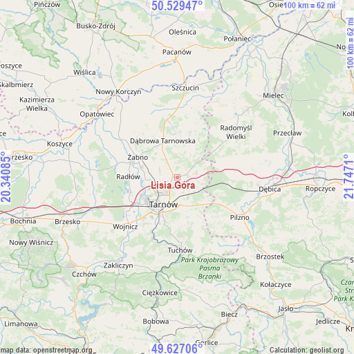 Lisia Góra on map