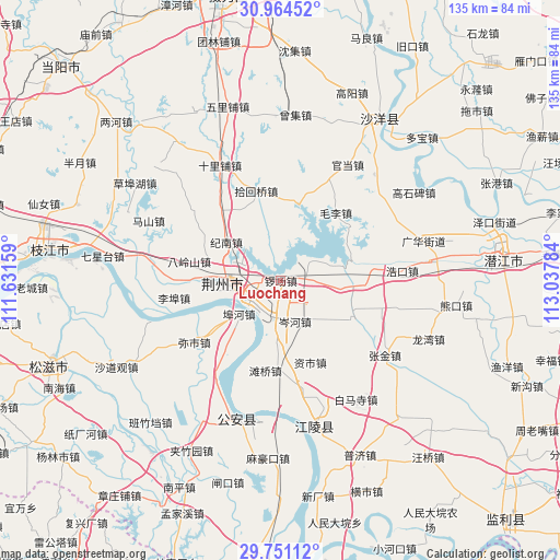 Luochang on map