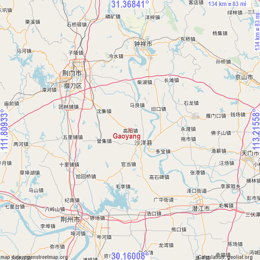 Gaoyang on map