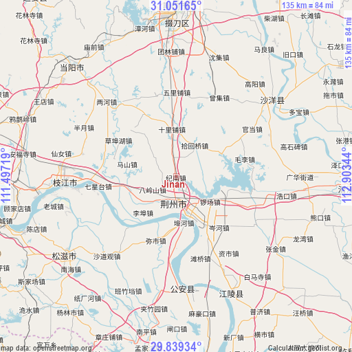 Jinan on map