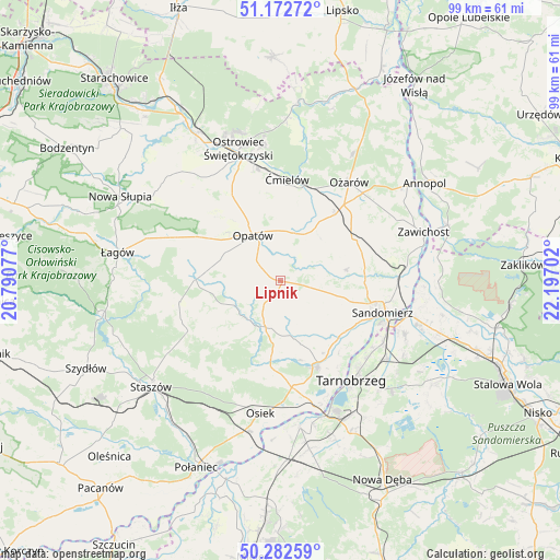 Lipnik on map