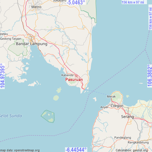 Pasuruan on map