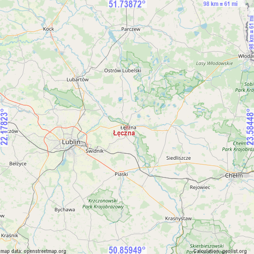 Łęczna on map