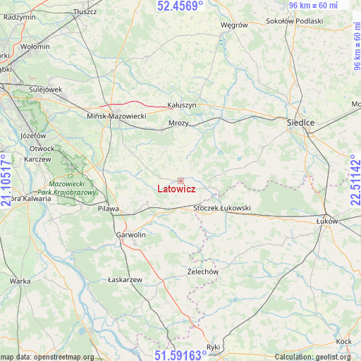 Latowicz on map
