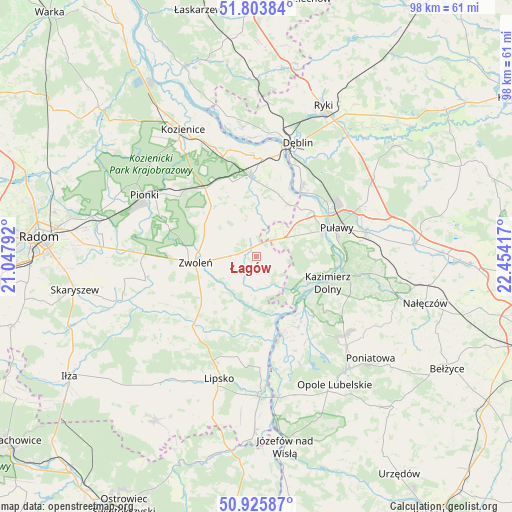 Łagów on map