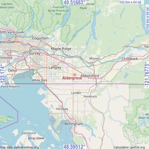 Aldergrove on map