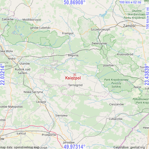 Księżpol on map