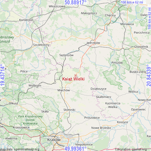 Książ Wielki on map