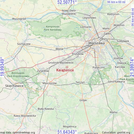 Książenice on map