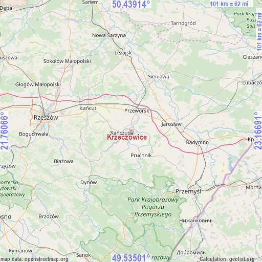 Krzeczowice on map