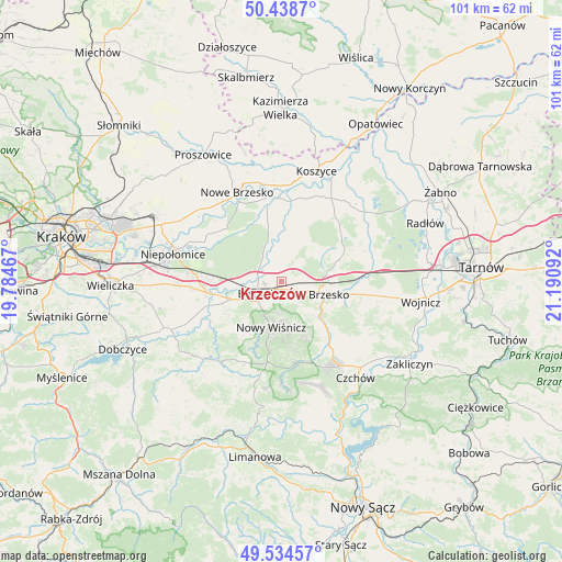 Krzeczów on map