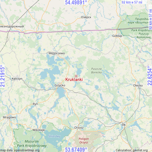 Kruklanki on map