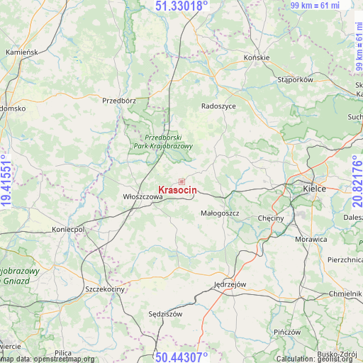 Krasocin on map