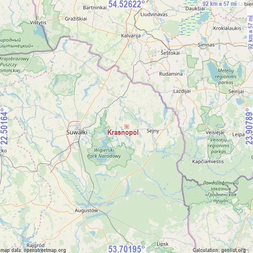 Krasnopol on map