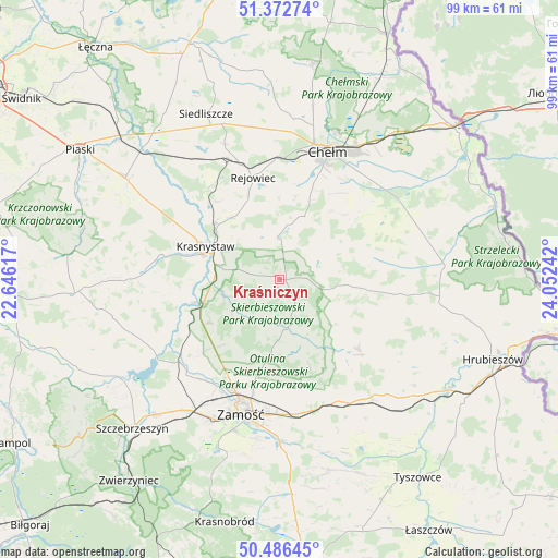 Kraśniczyn on map