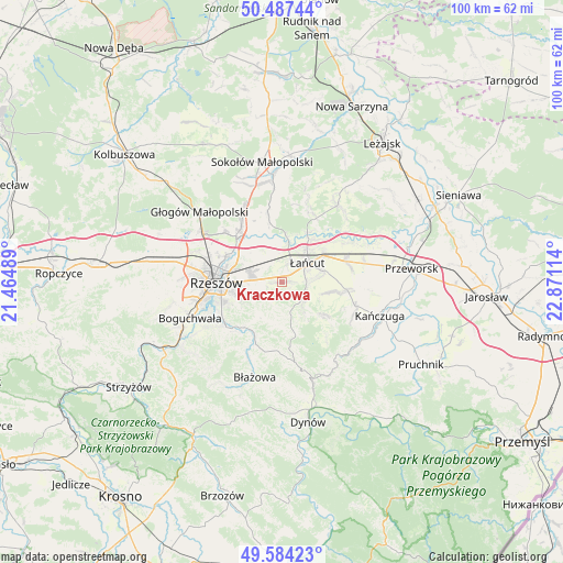Kraczkowa on map