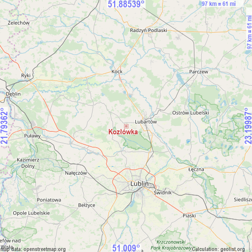 Kozłówka on map