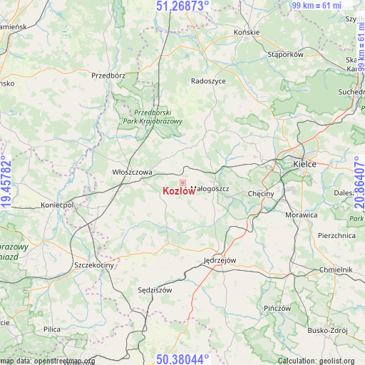 Kozłów on map