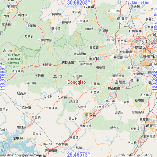 Dongqiao on map