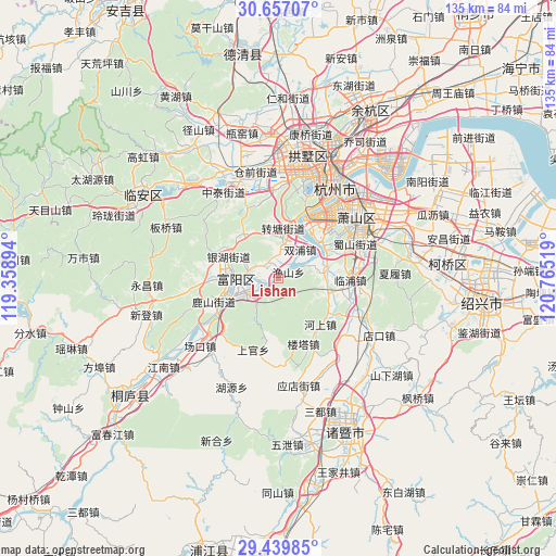 Lishan on map