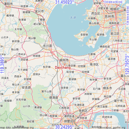 Daochang on map