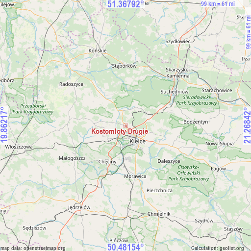 Kostomłoty Drugie on map