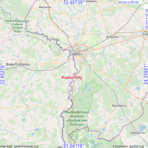 Kostomłoty on map