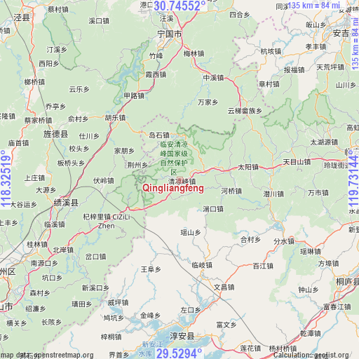 Qingliangfeng on map