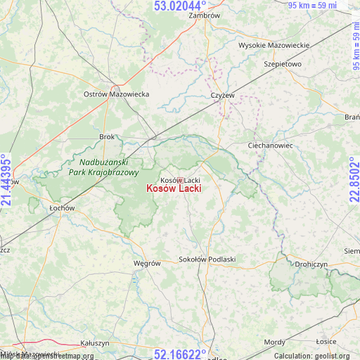 Kosów Lacki on map