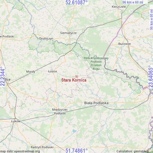 Stara Kornica on map