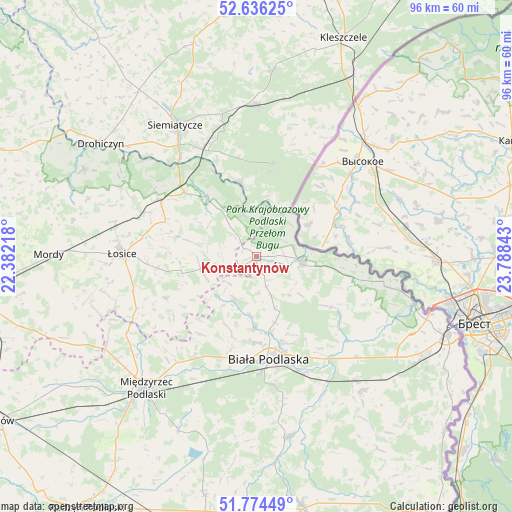 Konstantynów on map