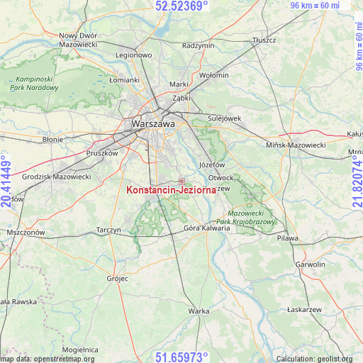 Konstancin-Jeziorna on map
