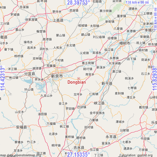 Dongbian on map