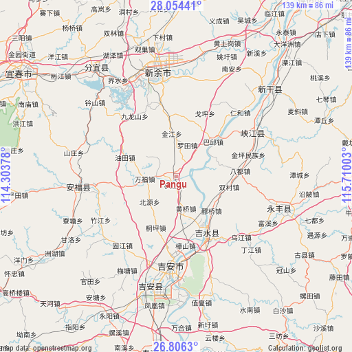 Pangu on map