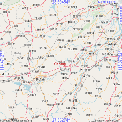 Yicheng on map